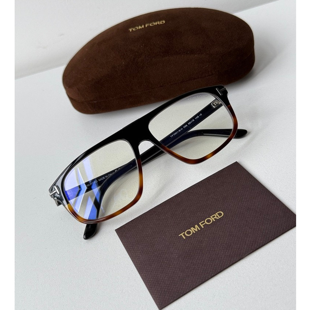 NEW Tom Ford FT6063-B 001 Square Bluelight Frames in Black